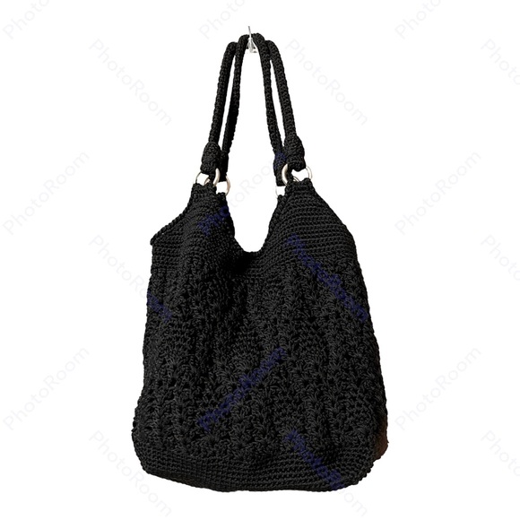 The Sak Handbags - The Sak Large Black Crochet Hobo Shoulder Bag